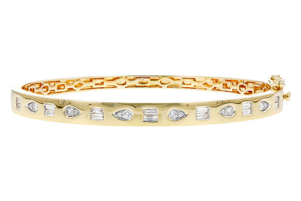 14k Yellow Gold Diamond Bangle Fashion Bracelet by Allison Kaufman