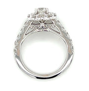 Pre-Owned 18k White Gold Round Brilliant Diamond Halo Engagement Ring