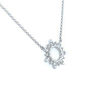18k White Gold Diamond Fashion Open Circle Necklace
