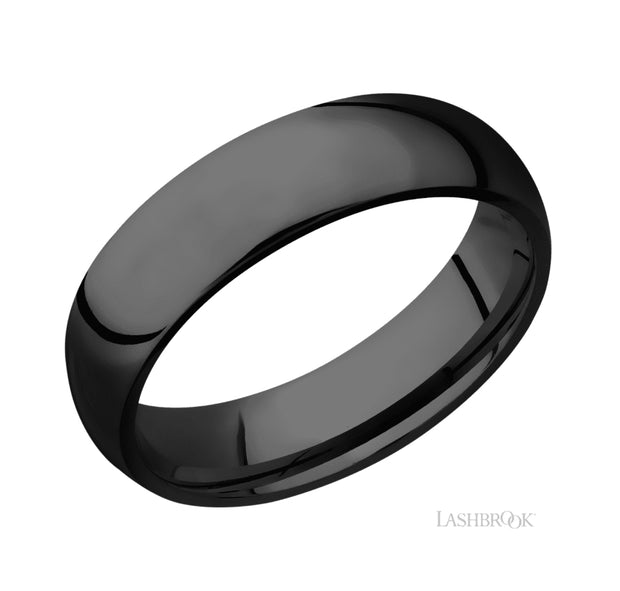 Classic Zirconium Wedding Band by Lashbrook Designs