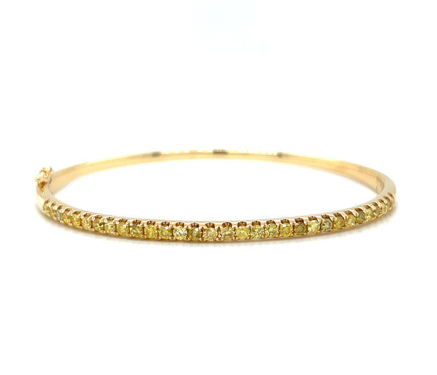 18k Yellow Gold Fancy Yellow Diamond Fashion Bangle Bracelet