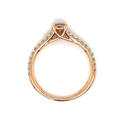 18k Rose Gold Fancy Purplish Pink Color Diamond Ring