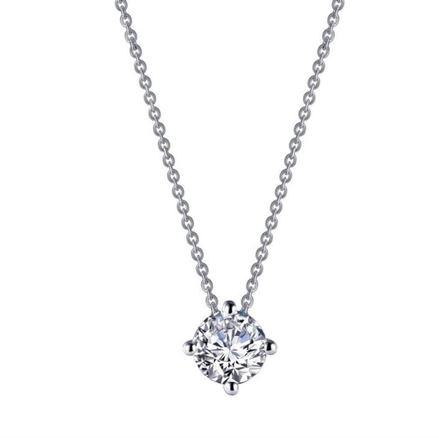 Sterling Silver 1.00 ct Simulated Diamond Solitiare Necklace by Lafonn