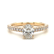 14k Yellow Gold Classic Oval Lab Grown Diamond Engagement Ring