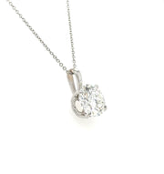 14k White Gold Lab Grown Diamond Solitaire Necklace