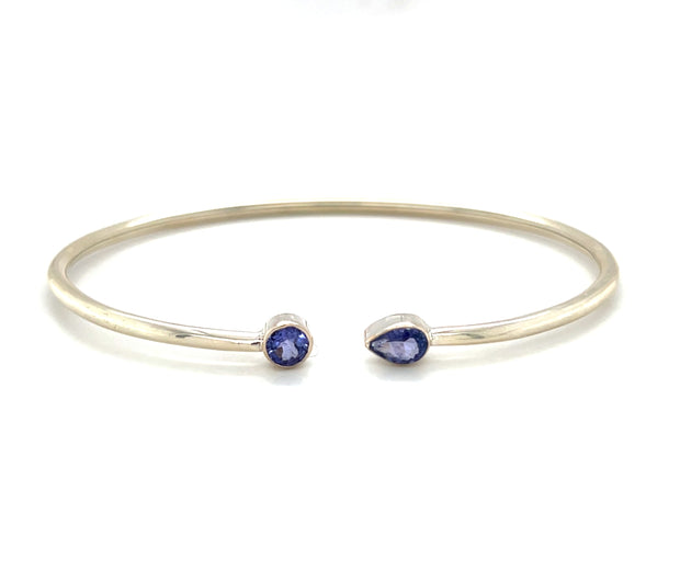 Sterling Silver Tanzanite Bangle Bracelet