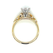 14k Yellow & White Gold Nature Inspired Engagement Ring