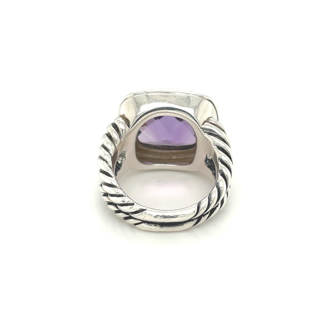 Pre-Owned Sterling Silver David Yurman Amethyst Fashion Ring