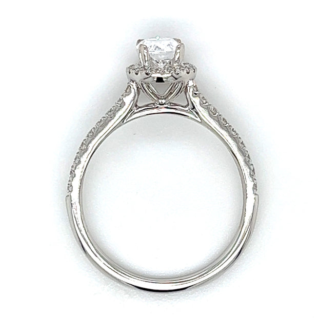 14k White Gold Classic Oval Diamond Engagement Ring by Rego Designs