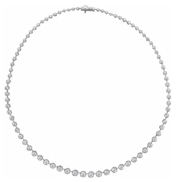 Pre-Owned 14k White Gold Lab Grown Diamond Riviera Necklace