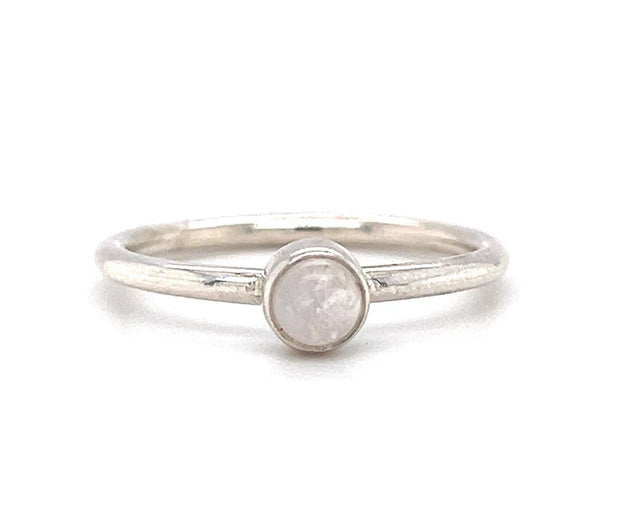 Sterling Silver Rainbow Moonstone Stackable Ring