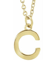 14k Yellow Gold Letter C Initial Necklace