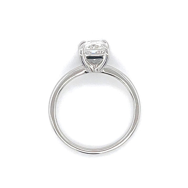 Sterling Silver Radiant Cut Moissanite Solitaire Ring