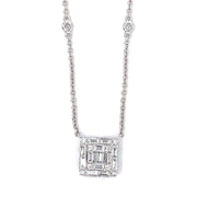 18k White Gold Diamond Mosaic Fashion Necklace