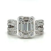 18k White Gold Mosaic Diamond Fashion Ring