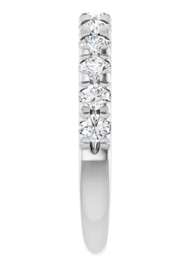 14k White Gold .75 CTW French Prong Set Diamond Wedding Band