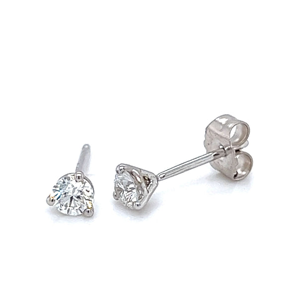 14k White Gold .31 CTW Diamond Stud Earrings