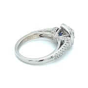 Pre-owned14k White Gold Diamond Halo Engagement Ring