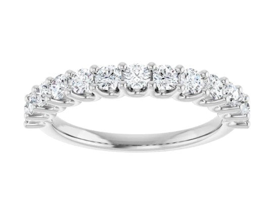 14k White Gold .75 CTW Prong Set Diamond Wedding Band