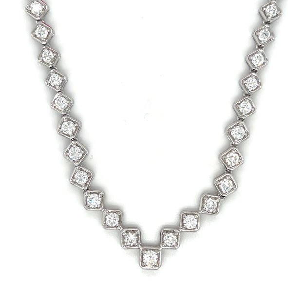 18k White Gold Diamond Fashion Necklace