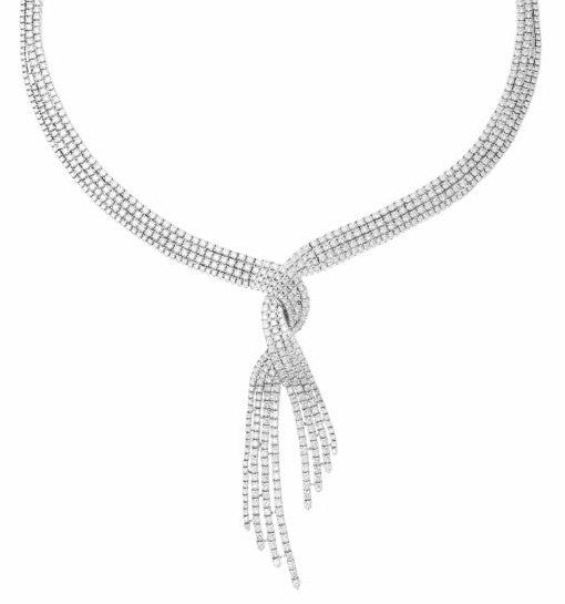 18k White Gold Diamond Fashion Tennis Necklace