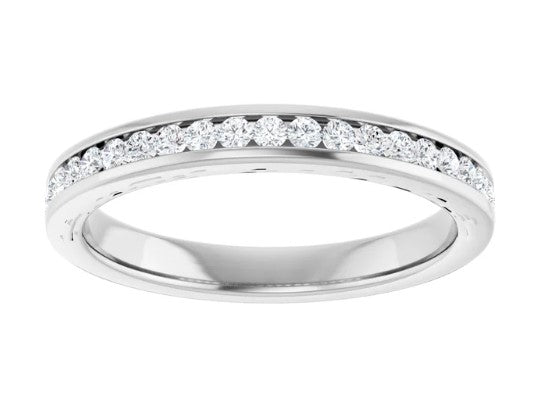 14k White Gold .25 CTW Channel Set Diamond Wedding Band