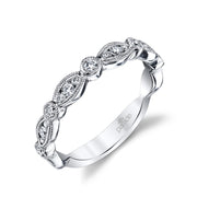 Lady's 18k White Gold Vintage Inspired Diamond Wedding Band by Parade Designs 'Hera' Bridal Collection
