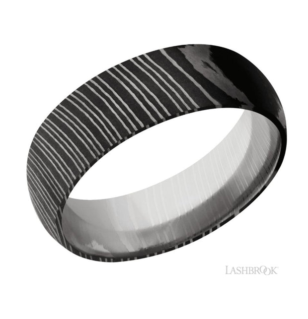 Damascus Steel Wedding Band by Lashbrook Designs