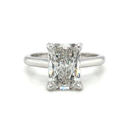 14k White Gold 2.44 CT Radiant Cut Lab Grown Diamond Solitaire Engagement Ring