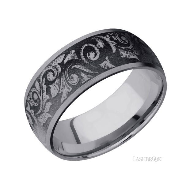 Tantalum Western Scroll Wedding Band by Lashbrook Designs