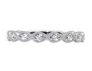 14k White Gold Straight Line Pear Shape Diamond Band by Rego Designs