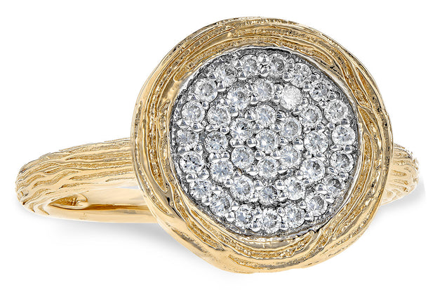 14k Two Tone Gold Diamond Pave Signet Style Fashion Ring by Allison Kaufman