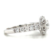 Pre-Owned 18k White Gold Round Brilliant Diamond Halo Engagement Ring