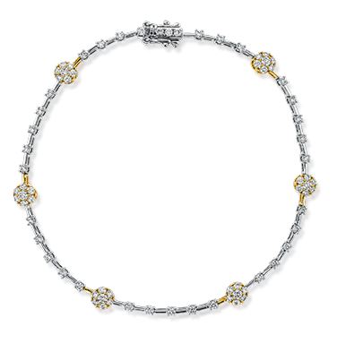 14k Two Tone Diamond Fashion Bracelet by Zeghani