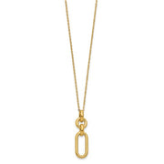 14k Yellow Gold Fancy Dangling Mixed Links Fashion Necklace