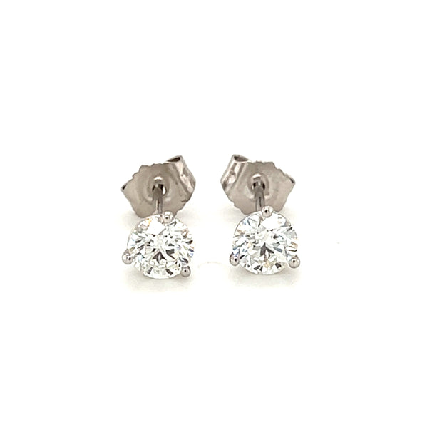 14k White Gold .73 TW Diamond Stud Earrings