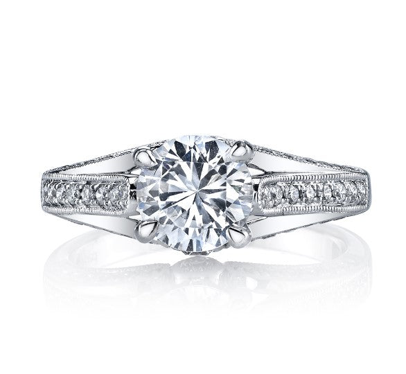 18k White Gold Vintage Inspired Diamond Engagement Ring by Parade Designs' 'Hera' Bridal Collection