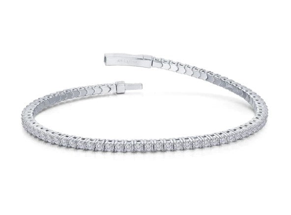 Sterling Silver 2.85 CTW Flexible Simulated Diamond Tennis Bracelet by Lafonn