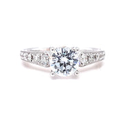 14k White & Rose Gold Accented Vintage Inspired Diamond Engagement Ring