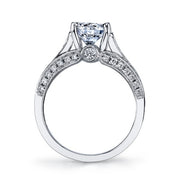 18k White Gold Vintage Inspired Diamond Engagement Ring by Parade Designs' 'Hera' Bridal Collection