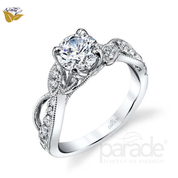 18k White Gold Nature Inspired Diamond Engagement Ring by Parade Designs