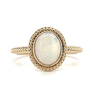 14k Yellow Gold White Opal Fashion Ring by IJC
