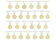 14k Yellow Gold Letter A Initial Disc Necklace