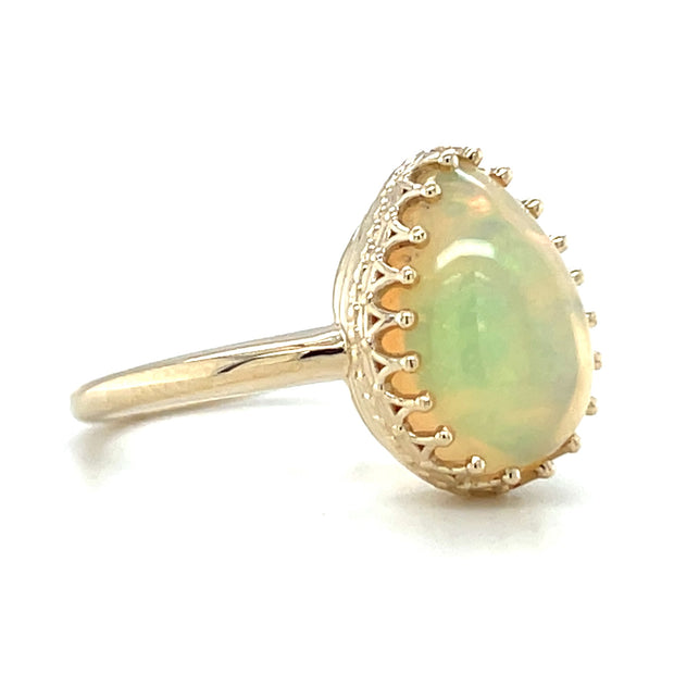 Pre-Owned 14k Yellow Gold Ethiopean Opal Crown Ring