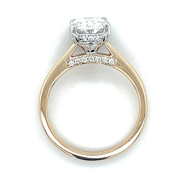 14k Two Tone Gold Oval Lab Grown Diamond Engagement Ring