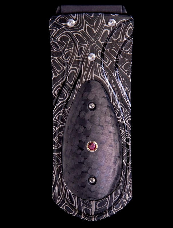 Men's Zurich 'Raven' Black Carbon Fiber Money Clip by William Henry