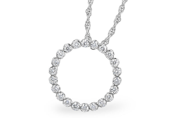 14k White Gold Circle Diamond Fashion Necklace by Allison Kaufman