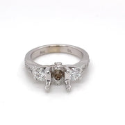 Pre-Owned 18k White Gold Diamond Engagement Ring Semi-Mount