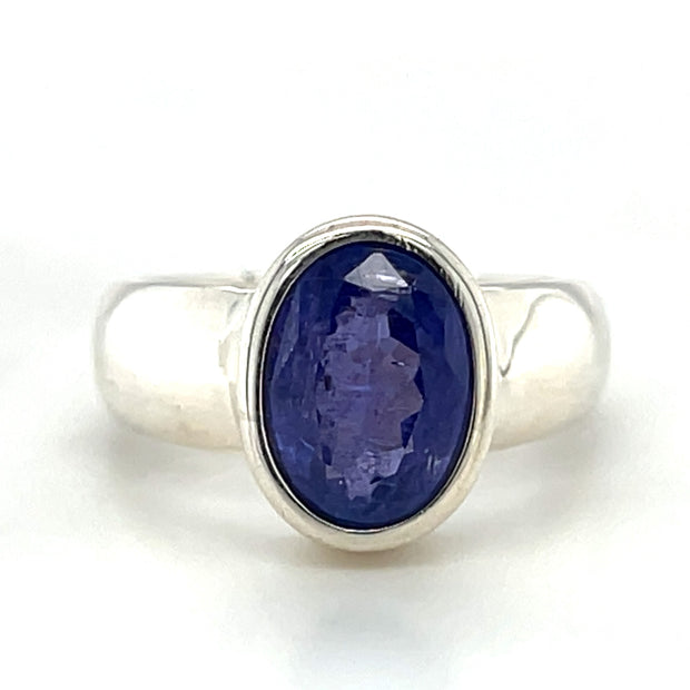 Sterling Silver Tanzanite Solitaire Ring