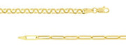 14k Yellow Gold 50/50 Paperclip + Rolo Link Chain Necklace